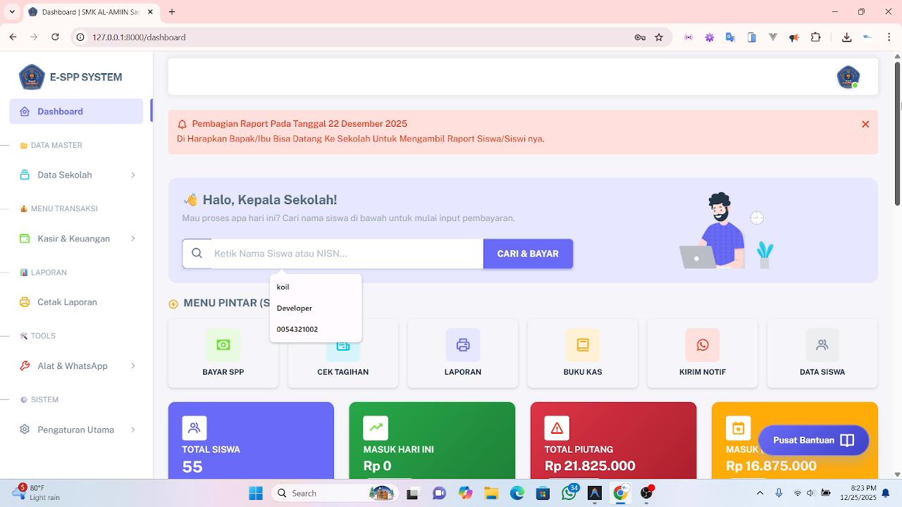 Demo Aplikasi SIKES: Sistem Keuangan Sekolah dengan WA Gateway & Laporan Keuangan Lengkap